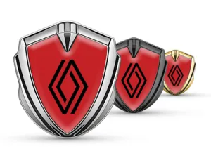 Renault Metallico Emblema Badge Stile Tuning Splendente